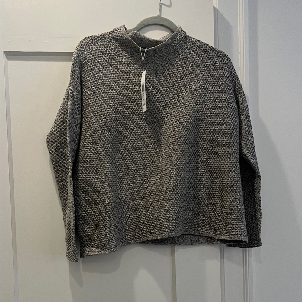 Relaxed Mock Neck Women’s Sweater in Gray
